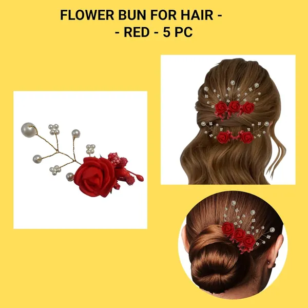 Red_Bridal_Hair_Bun_Pin_Accessories/Fancy_Golden_Juda_Pins_With_Artificial_For_Women_And_Girls_-_Set_Of_5_Pcs