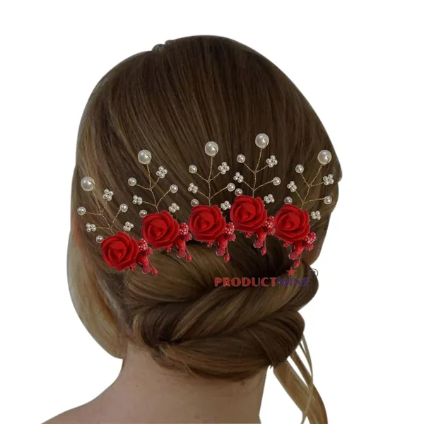 Red_Bridal_Hair_Bun_Pin_Accessories/Fancy_Golden_Juda_Pins_With_Artificial_For_Women_And_Girls_-_Set_Of_5_Pcs