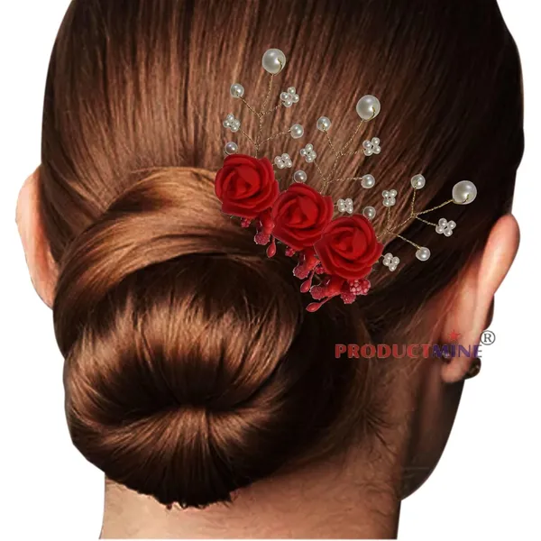 Red_Bridal_Hair_Bun_Pin_Accessories/Fancy_Golden_Juda_Pins_With_Artificial_For_Women_And_Girls_-_Set_Of_5_Pcs