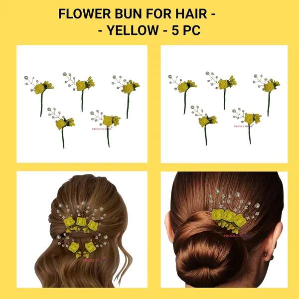 Yellow_Bridal_Hair_Bun_Pin_Accessories/Fancy_Golden_Juda_Pins_With_Artificial_For_Women_And_Girls_-_Set_Of_5_Pcs