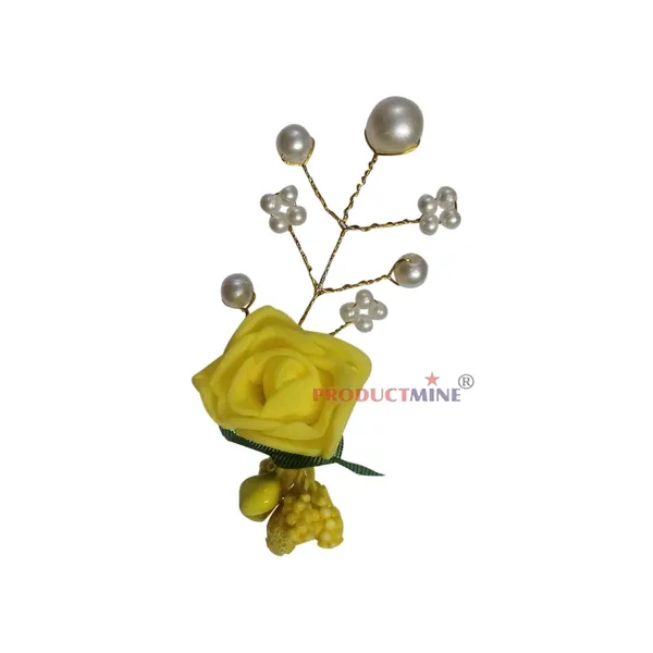 Yellow_Bridal_Hair_Bun_Pin_Accessories/Fancy_Golden_Juda_Pins_With_Artificial_For_Women_And_Girls_-_Set_Of_5_Pcs