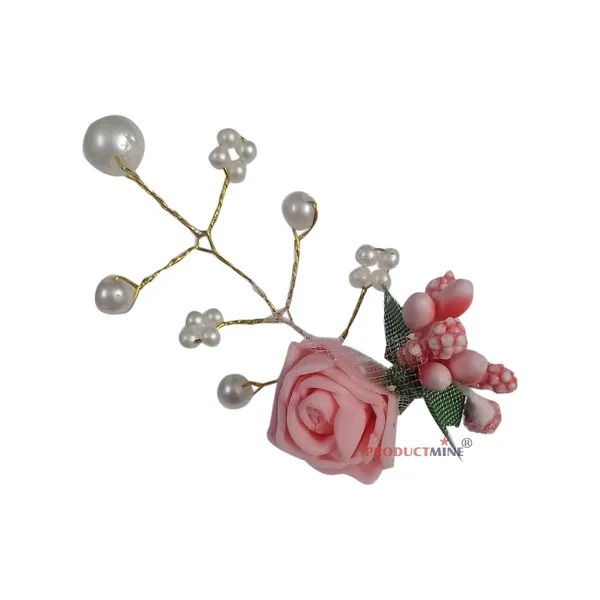 Peach_Bridal_Hair_Bun_Pin_Accessories/Fancy_Golden_Juda_Pins_With_Artificial_Peach_Rose_For_Women_And_Girls_-_Set_Of_5_Pcs