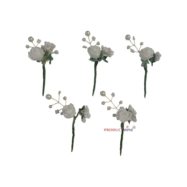 White_Bridal_Hair_Bun_Pin_Accessories/Fancy_Golden_Juda_Pins_For_Women_And_Girls_-_Set_Of_5_Pcs