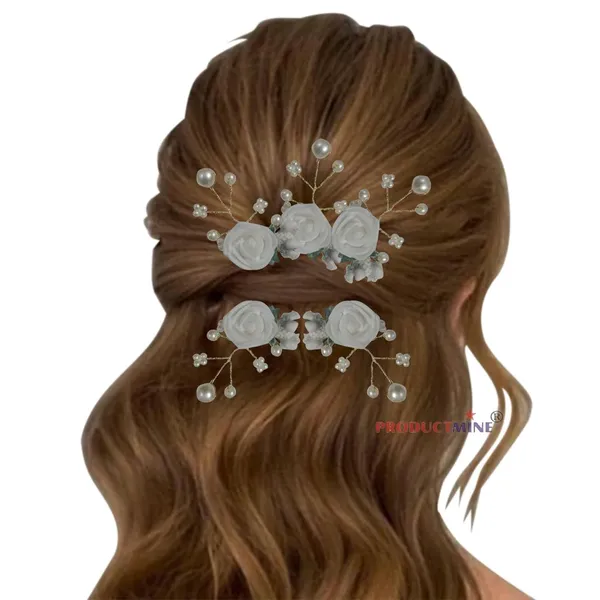 White_Bridal_Hair_Bun_Pin_Accessories/Fancy_Golden_Juda_Pins_For_Women_And_Girls_-_Set_Of_5_Pcs