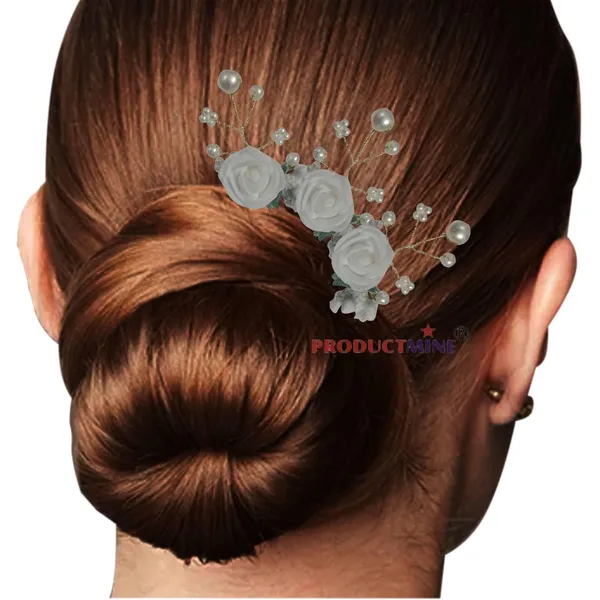White_Bridal_Hair_Bun_Pin_Accessories/Fancy_Golden_Juda_Pins_For_Women_And_Girls_-_Set_Of_5_Pcs