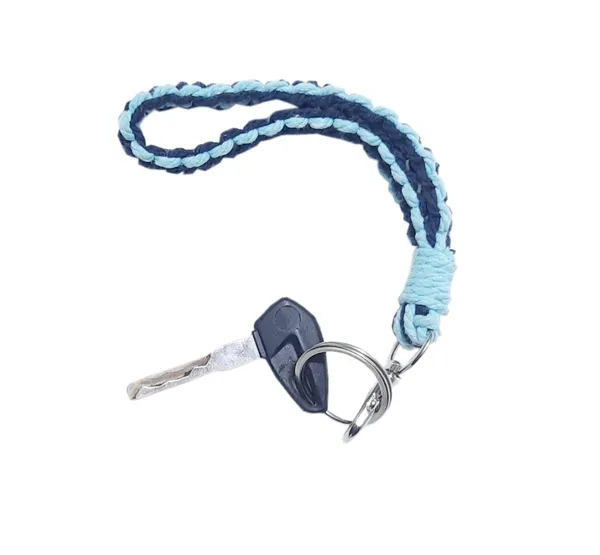Blue_Macrame_Wristlet_Keychain_Handmade_Braided_Twisted_Hand_Wrist_Lanyard_For_Keys