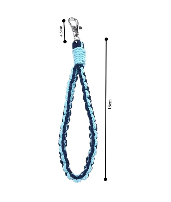 Blue_Macrame_Wristlet_Keychain_Handmade_Braided_Twisted_Hand_Wrist_Lanyard_For_Keys