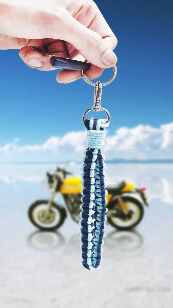 Blue_Macrame_Wristlet_Keychain_Handmade_Braided_Twisted_Hand_Wrist_Lanyard_For_Keys