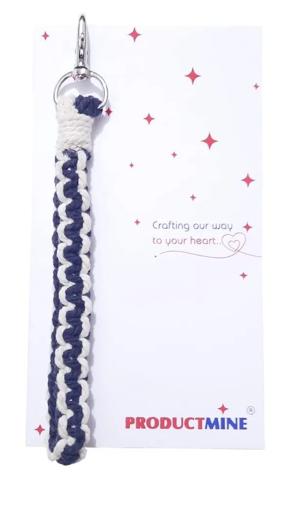 Blue_And_Off-White_Macrame_Wristlet_Keychain_Braided_Twisted_Hand_Handmade_Wrist_Lanyard_For_Keys
