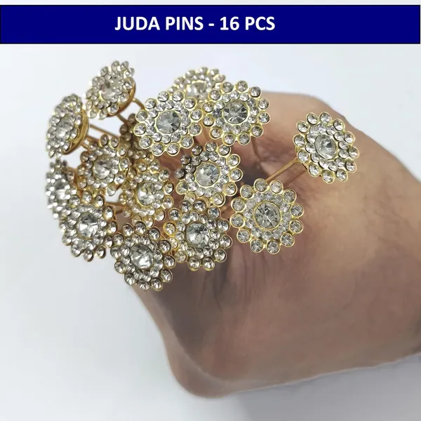 Clear_Bridal_Hair_Bun_Pin_Accessories/Fancy_Golden_Juda_Pins_With_Clear_Rhinestone_For_Women_And_Girls_-_Set_Of_16_Pcs