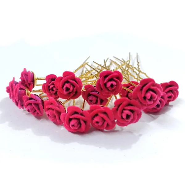 Pink_Bridal_Hair_Bun_Pin_Accessories_Fancy_Golden_Juda_Pins_With_Artificial_For_Women_And_Girls_-_Set_Of_16_Pcs
