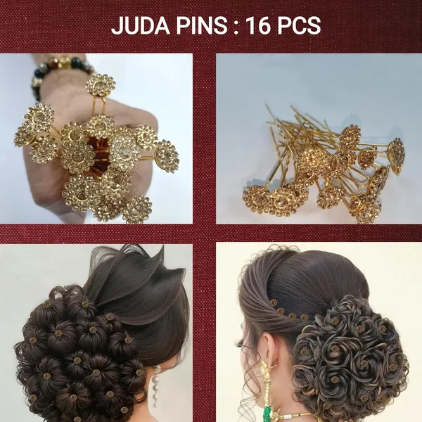 Golden_Bridal_Hair_Bun_Pin_Accessories/Fancy_Golden_Juda_Pins_With_Golden_Rhinestone_For_Women_And_Girls_-_Set_Of_16_Pcs