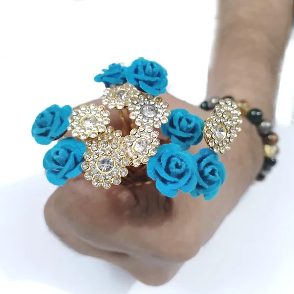 Blue_And_Clear_Bridal_Hair_Bun_Pin_Accessories/Fancy_Golden_Juda_Pins_With_Artificial_Azure_Rhinestone_For_Women_And_Girls_-_Set_Of_16_Pcs