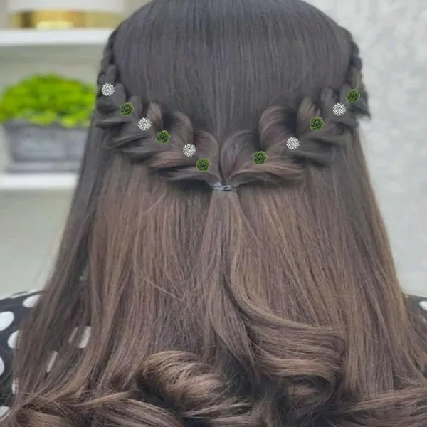 Green_And_Clear_Bridal_Hair_Bun_Pin_Accessories/Fancy_Golden_Juda_Pins_With_Artificial_Rhinestone_For_Women_And_Girls_-_Set_Of_16_Pcs