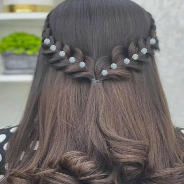 White_Bridal_Hair_Bun_Pin_Accessories/Fancy_Golden_Juda_Pins_With_Angoor_Pearls_For_Women_And_Girls_-_Set_Of_16_Pcs