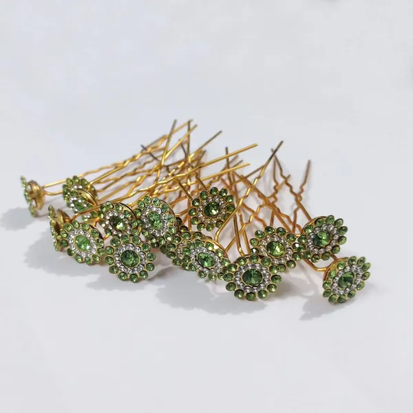 Green_And_Clear_Bridal_Hair_Bun_Pin_Accessories/Fancy_Golden_Juda_Pins_With_Rhinestone_For_Women_And_Girls_-_Set_Of_16_Pcs