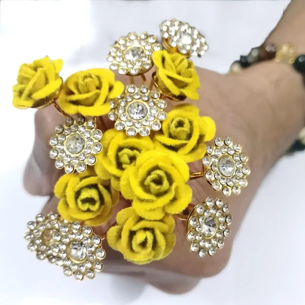 Yellow_Bridal_Hair_Bun_Pin_Accessories/Fancy_Golden_Juda_Pins_With_Artificial_Rhinestone_For_Women_And_Girls_-_Set_Of_16_Pcs