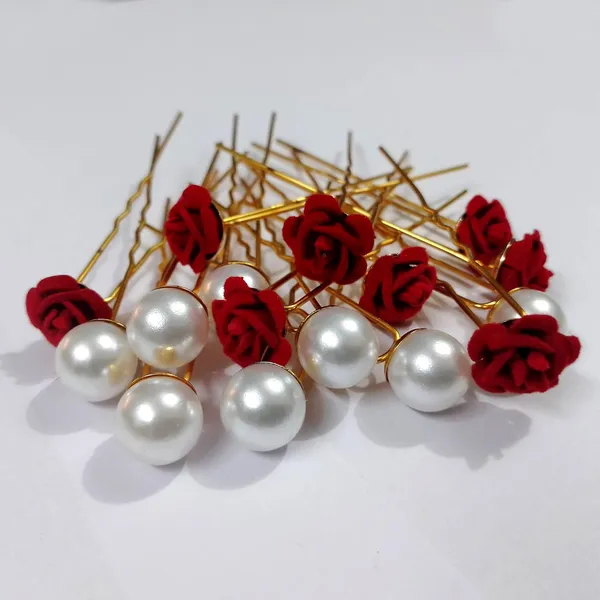Red_And_White_Bridal_Hair_Bun_Pin_Accessories/Fancy_Golden_Juda_Pins_With_Artificial_Pearls_For_Women_And_Girls_-_Set_Of_16_Pcs