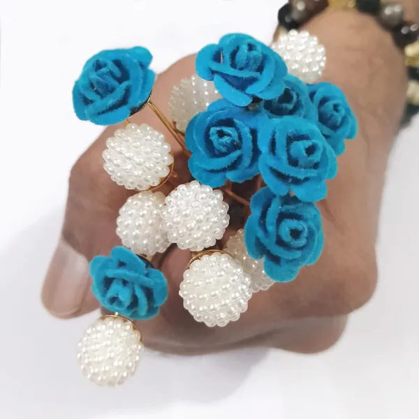 Blue_And_White_Bridal_Hair_Bun_Pin_Accessories/Fancy_Golden_Juda_Pins_With_Artificial_Azure_Angoor_Pearls_For_Women_And_Girls_-_Set_Of_16_Pcs