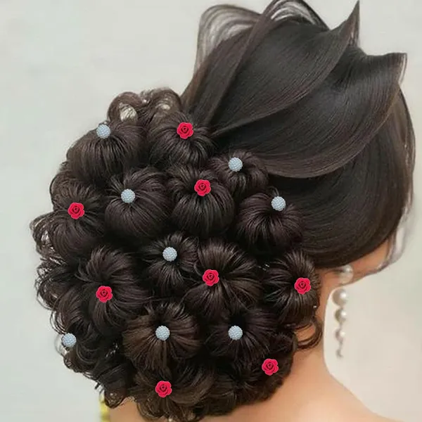 Pink_And_White_Bridal_Hair_Bun_Pin_Accessories/Fancy_Golden_Juda_Pins_With_Artificial_Angoor_Pearls_For_Women_And_Girls_-_Set_Of_16_Pcs