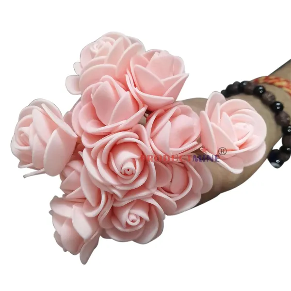 Peach_Bridal_Hair_Bun_Pin_Accessories/Fancy_Golden_Juda_Pins_With_Artificial_Rose_For_Women_And_Girls_-_Set_Of_10_Pcs