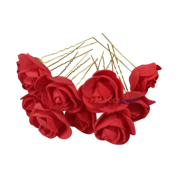 Red_Bridal_Hair_Bun_Pin_Accessories/Fancy_Golden_Juda_Pins_With_Artificial_For_Women_And_Girls_-_Set_Of_10_Pcs