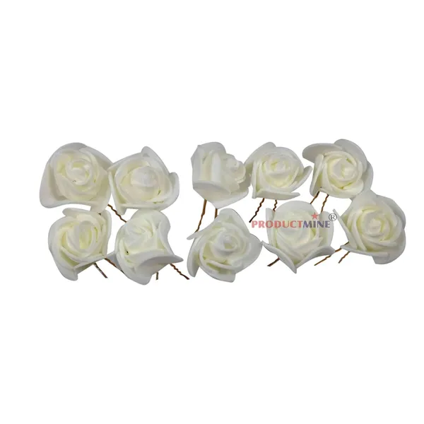 White_Bridal_Hair_Bun_Pin_Accessories/Fancy_Golden_Juda_Pins_With_Artificial_For_Women_And_Girls_-_Set_Of_10_Pcs