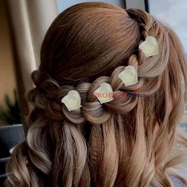 White_Bridal_Hair_Bun_Pin_Accessories/Fancy_Golden_Juda_Pins_With_Artificial_For_Women_And_Girls_-_Set_Of_10_Pcs
