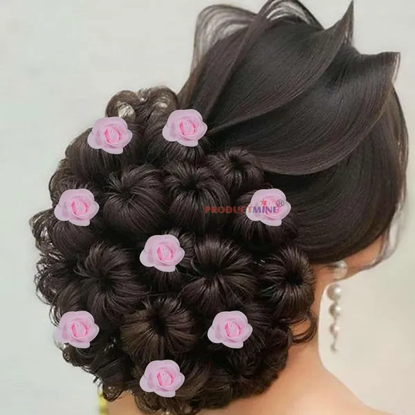 Pink_Bridal_Hair_Bun_Pin_Accessories/Fancy_Golden_Juda_Pins_With_Artificial_For_Women_And_Girls_-_Set_Of_10_Pcs