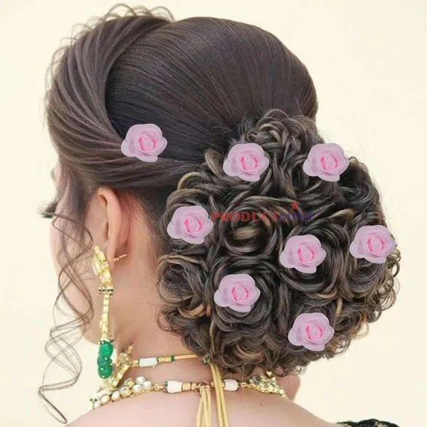 Pink_Bridal_Hair_Bun_Pin_Accessories/Fancy_Golden_Juda_Pins_With_Artificial_For_Women_And_Girls_-_Set_Of_10_Pcs