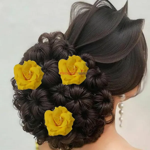 Yellow_Bridal_Hair_Pin_Bun_Pin_Accessories/Fancy_Golden_Artificial_Juda_Pins_For_Women_And_Girls_Hair__-_Set_Of_6_Pcs