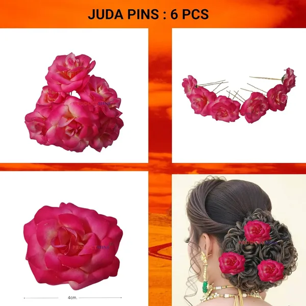 Pink_Bridal_Bun_Pin_Accessories/Fancy_Golden_Juda_Pins_With_Artificial_Pin_For_Women_And_Girls_Hair__-_Set_Of_6_Pcs