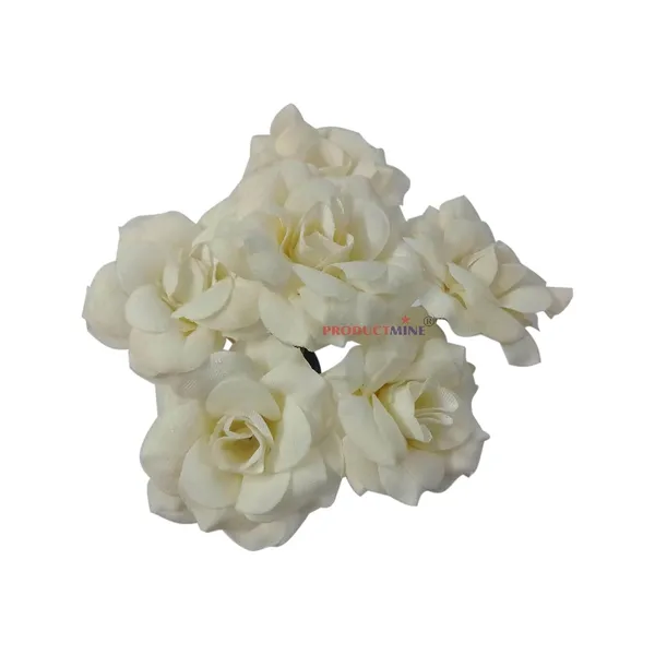 White_Bridal_Hair_Pin_Bun_Pin_Accessories/Fancy_Golden_Juda_Pins_With_Artificial_Hair_Pin_For_Women_And_Girls_Hair__-_Set_Of_6_Pcs