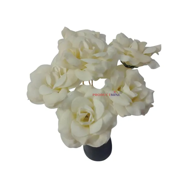 White_Bridal_Hair_Pin_Bun_Pin_Accessories/Fancy_Golden_Juda_Pins_With_Artificial_Hair_Pin_For_Women_And_Girls_Hair__-_Set_Of_6_Pcs