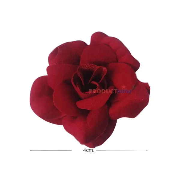 Maroon_Bridal_Hair_Pin_Bun_Pin_Accessories/Fancy_Golden_Juda_Pins_With_Artificial_Rose_For_Women_And_Girls_Hair__-_Set_Of_6_Pcs