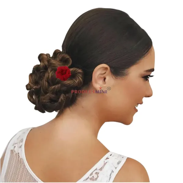 Red_Bridal_Hair_Pin_Bun_Pin_Accessories/Fancy_Golden_Juda_Pins_With_Artificial_Rose_Hair_Pin_For_Women_And_Girls_Hair__-_Set_Of_6_Pcs