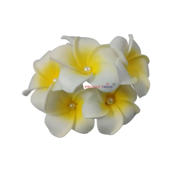 Off_White_Bridal_Hair_Pin_Bun_Pin_Accessories/Fancy_Golden_Juda_Pins_With_Hawaii_Artificial_Champa_Foam_Flower_For_Women_And_Girls_Hair__-_Set_Of_6_Pcs