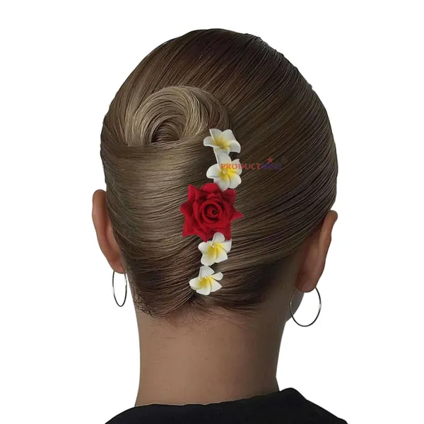 Red_And_Off_White_Bridal_Hair_Juda_Pins_Accessories_With_4_Pc_Hawaii_Artificial_Champa_Foam_Flower_And_1_Big_Size_6_Cm_Rose_Hair_Pin_For_Women_And_Girls_-_Set_Of_5_Pcs