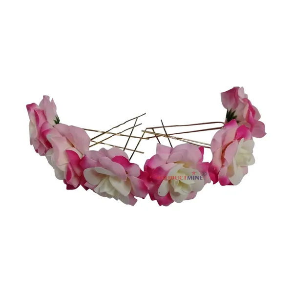 Pink_Bridal_Bun_Pin_Accessories/Fancy_Golden_Juda_Pins_With_Artificial_Hair_Pin_For_Women_And_Girls_Hair__-_Set_Of_6_Pcs