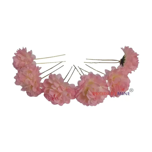 Peach_Bridal_Hair_Pin_Bun_Pin_Accessories/Fancy_Golden_Juda_Pins_With_Artificial_Peach_Flowers_Hair_Pin_For_Women_And_Girls_Hair__-_Set_Of_6_Pcs