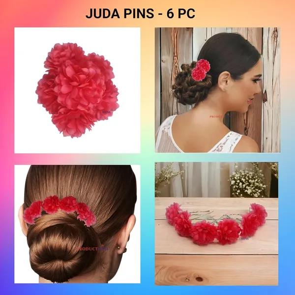 Red_Bridal_Bun_Pin_Accessories/Fancy_Golden_Juda_Pins_With_Artificial_Aboli_Color_Flowers_Hair_Pin_For_Women_And_Girls_Hair__-_Set_Of_6_Pcs