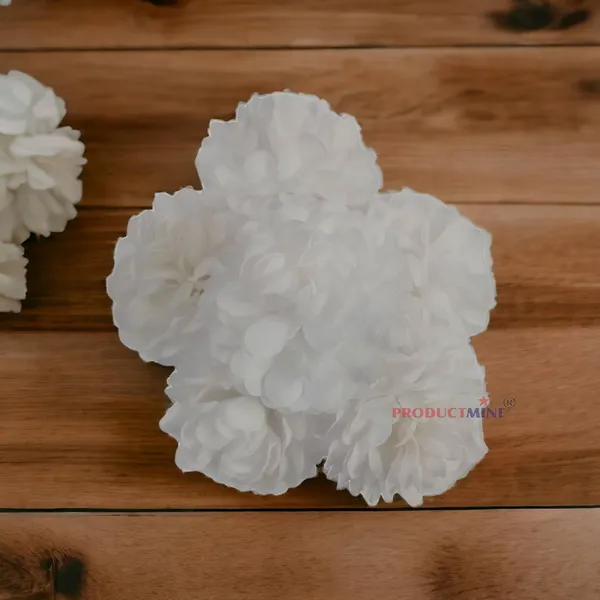 White_Bridal_Hair_Pin_Bun_Pin_Accessories/Fancy_Golden_Juda_Pins_With_Artificial_Flowers_For_Women_And_Girls_Hair__-_Set_Of_6_Pcs