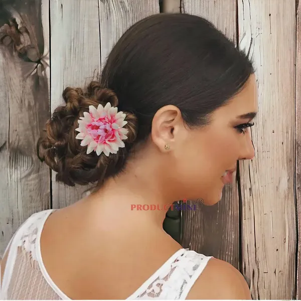 Peach_Pink_Bridal_Hair_Pin_Bun_Pin_Accessories/Fancy_Golden_Juda_Pins_With_Artificial_Big_6_Cm_Flowers_For_Women_And_Girls_Hair__-_Set_Of_4_Pcs