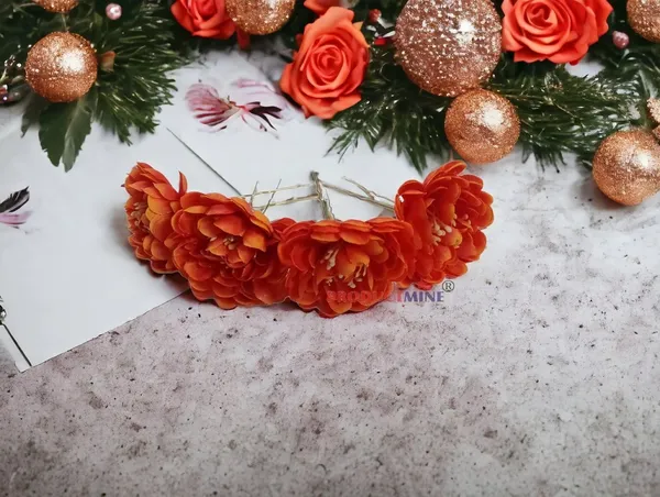Dark_Orange_Bridal_Hair_Pin_Bun_Pin_Golden_Juda_Pins_With_Artificial_Big_4.5_Cm_Flowers_Hair_Pin_For_Women_And_Girls_Hair__-_Set_Of_4_Pcs