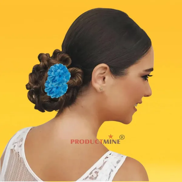 Sky_Blue_Bridal_Bun_Pin_Fancy_Golden_Juda_Pins_With_Artificial_Big_4.5_Cm_Sky_Blue_Color_Flowers_Hair_Pin_For_Women_And_Girls_Hair__-_Set_Of_4_Pcs