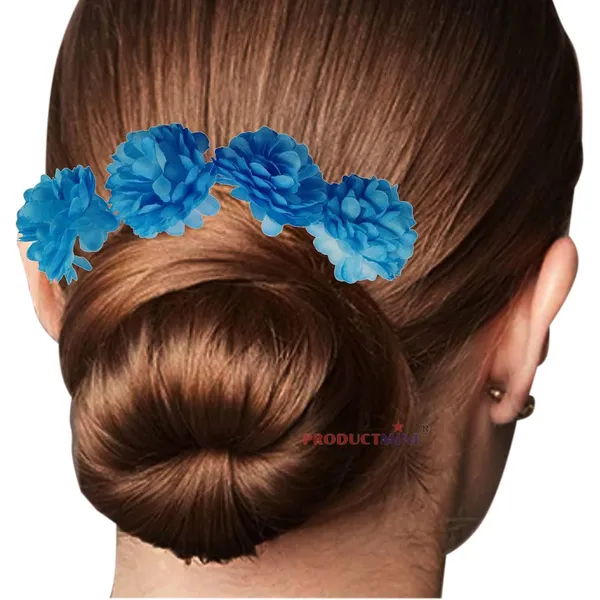 Sky_Blue_Bridal_Bun_Pin_Fancy_Golden_Juda_Pins_With_Artificial_Big_4.5_Cm_Sky_Blue_Color_Flowers_Hair_Pin_For_Women_And_Girls_Hair__-_Set_Of_4_Pcs