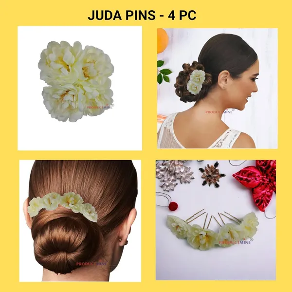Off_White_Bridal_Hair_Pin_Bun_Pin_Golden_Juda_Pins_With_Artificial_Big_5_Cm_Flowers_For_Women_And_Girls_Hair__-_Set_Of_4_Pcs