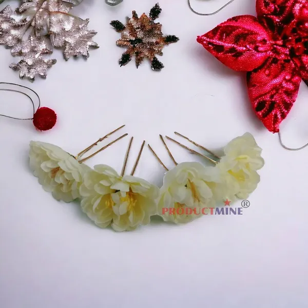 Off_White_Bridal_Hair_Pin_Bun_Pin_Golden_Juda_Pins_With_Artificial_Big_5_Cm_Flowers_For_Women_And_Girls_Hair__-_Set_Of_4_Pcs