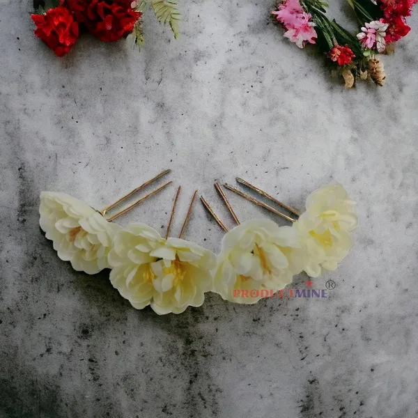 Off_White_Bridal_Hair_Pin_Bun_Pin_Golden_Juda_Pins_With_Artificial_Big_5_Cm_Flowers_For_Women_And_Girls_Hair__-_Set_Of_4_Pcs