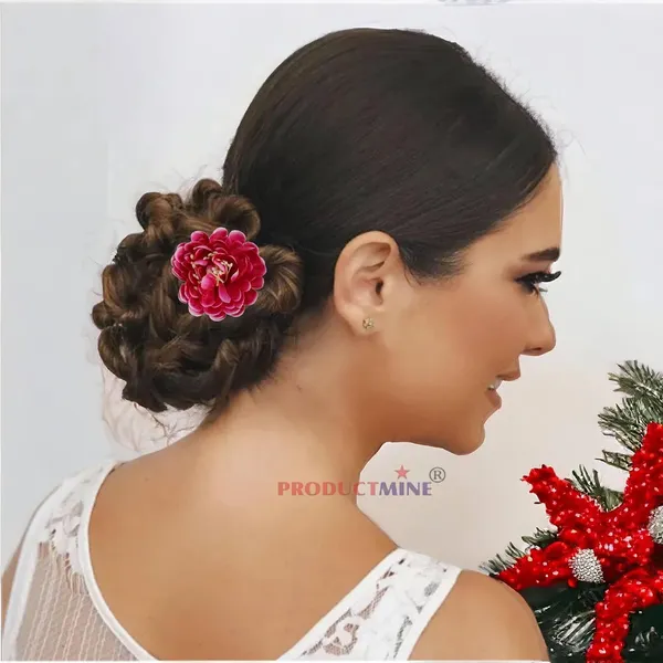 Magenta_Pink_Bridal_Bun_Pin_Golden_Juda_Pins_With_Artificial_Big_5_Cm_Magenta_Flowers_Hair_Pin_For_Women_And_Girls_Hair__-_Set_Of_4_Pcs